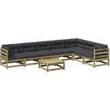  The Living Store Vrtna sedežna garnitura 8-delna z blazinami impreg. borovina - Vrtna Sedežna Garnitura, (21451414) | Shoptok.si