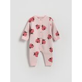 Reserved Pleteni kombinezon s viskozom - pastelnoružičasto | shoptok.hr