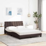 Krevet s madracem tamnosmeđi 120 x 200 cm od tkanine | shoptok.hr
