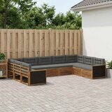  Set vanjskih sofa 9 kom. Prirodna i antracit Smeđa | shoptok.hr