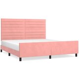  Okvir za krevet s uzglavljem ružičasti 160x200 cm baršunasti | shoptok.hr
