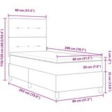  Kremna postelja s pomičnim dnom in vzmetnico 80x200 cm Tkanina, (22083601) | Shoptok.si