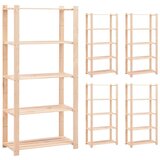 vidaXL Stojala 5-nadstropna 5 kosov 80x38x170 cm trdna borovina 250 kg - - Bež - 59 - N/A - 2025--Uvoz_2 Cene