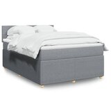 vidaXL Krevet box spring s madracem svjetlosivi 140x200 cm od tkanine | shoptok.hr