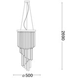 Ideal Lux kristalni luster na sajli carlton 12xE14/40W/230V, prečnik 50 cm, hrom | Eponuda.com