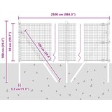 vidaXL Komplet Stebrov Ograje Komplet 2 Pocinkano jeklo 25 x 0.5 m Cene