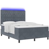  LED Box Spring Krevet s madracem Tamno siva 140 x 200 cm Baršun | shoptok.hr