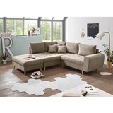 MID.YOU TABURE, tekstil, leseni material peščene barve | Shoptok.si