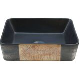 Nadgradni umivaonik crno-smeđi 46 x 35 5 x 13 cm keramički | shoptok.hr