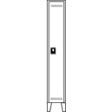 Wolf Garderobna omara, višina predelka 1700 mm, VxŠxG 1850 x 400 x 500 mm, širina razdelka 400 mm, barva korpusa / vrat svetlo siva / svetlo siva | Shoptok.si