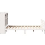 vidaXL Krevet s regalom z knjige bez madraca bijeli 135x190cm borovina | shoptok.hr