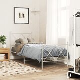 Maison Chic Kovinski Posteljni okvir - Enojna postelja - Postelja za odrasle z vzglavjem in vznožjem bel 75x190 cm, (21696936) | Shoptok.si
