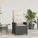  Ležeči vrtni stol Črna in krem 64 x 57,5 x 112 cm poli ratan, (5000285735) | Shoptok.si
