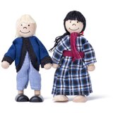  Drvena kućica za lutke s namještajem + 2 lutke | Shoptok.si