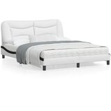 vidaXL Okvir kreveta LED bijelo-crni 160 x 200 cm od umjetne kože Cijene