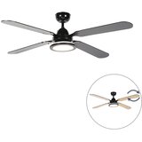 QAZQA Stropni ventilator črne barve z daljinskim upravljalnikom - Fanattic Cene
