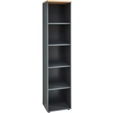 Voleo PISARNIŠKI REGAL 45/197/38 cm barve grafita, hrast artisan | Shoptok.si