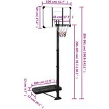 Košarkaški stalak prozirni 256 - 361 cm polikarbonantni | shoptok.hr
