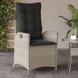 Maison Chic Nastavljiv Vrtni Stoli - Stol za vrt z blazinami svetlo siv poli ratan JS38, (21877765) | Shoptok.si