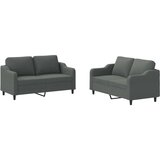 vidaXL Sedežna garnitura z blazinami 2-delna temno sivo blago | Shoptok.si