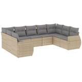  9-dijelni set vrtnih sofa s jastucima bež od poliratana 71 x 62 x 69 cm | Shoptok.si
