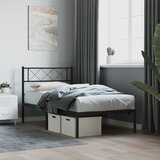  Metalni okvir za krevet s uzglavljem crni 80x200 cm | shoptok.hr