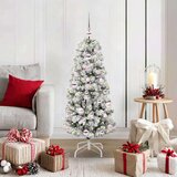 vidaXL Umetno Zložljivo Božično Drevo Zelena in bela 120 cm PVC | Shoptok.si