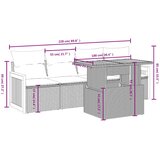  5-dijelni vrtni set sofa s jastucima bež od poliratana | shoptok.hr