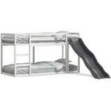 vidaXL Krevet na kat s toboganom i ljestvama bijeli 90x200 cm borovina | shoptok.hr