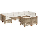 vidaXL 10-dijelni set vrtnih sofa s jastucima bež od poliratana | shoptok.hr