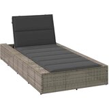 vidaXL Ležalnik s plavajočo blazino Grey poli ratan | Shoptok.si