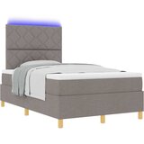  LED Box Spring Krevet Sivo-smeđa 120 x 190 cm tkanina | shoptok.hr