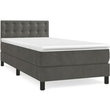 Maison Chic Box spring postelja - Vzmetna postelja z vzmetnico temno siva 80x200 cm žamet SL22814, (21891763) Cene