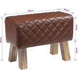  Klupa 60 x 30 x 45 cm Prava koža Smeđa dijamantna | shoptok.hr