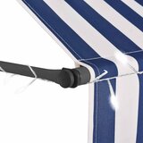 Tenda na ručno uvlačenje s LED svjetlima 200 cm plavo-bijela | shoptok.hr