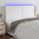 The Living Store LED posteljno vzglavje belo 163x16x118/128 cm umetno usnje - LED Vzglavje, (21660396) | Shoptok.si