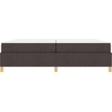  Postelja z vzmetnico Temno rjava in bela 200 x 200 cm blago | Shoptok.si