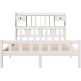 vidaXL Knjižna postelja brez vzmetnice bela 150x200 cm trdna borovina | Shoptok.si