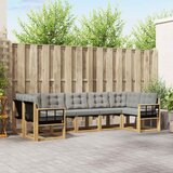  Set vanjskih sofa 7 kom. Bijela i svjetlosiva Smeđa 304 x 128,5 x 73 cm | shoptok.hr
