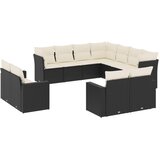  11-dijelni set vrtnih sofa od poliratana s jastucima crni Crna 66 x 62 x 69 cm | Shoptok.si