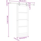  Klizna vrata s setom hardvera bijela 83x202 cm čvrsti bor | shoptok.hr
