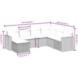  7-dijelni set vrtnih sofa svjetlosivi od poliratana | shoptok.hr