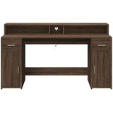  Radni stol s LED svjetlima smeđa boja hrasta 160x55x91cm drveni | Eponuda.com