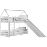 Molarem Home Drveni dječji krevet na kat Play s toboganom - bijeli - 190x90 - Bez madraca | shoptok.hr