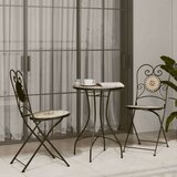 Bistro mizica z mozaikom terakota in bela Ø50x70 cm keramika | Shoptok.si