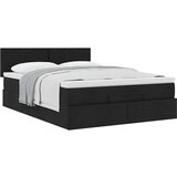 vidaXL Otomanski posteljni okvir z vzmetnico črn 140x200 cm blago | Shoptok.si