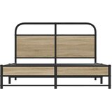 vidaXL Okvir kreveta bez madraca dimljena boja hrasta 120x190cm drveni | shoptok.hr
