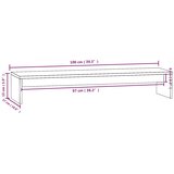  Stalak za monitor bijeli 100 x 27 x 15 cm od masivne borovine | shoptok.hr