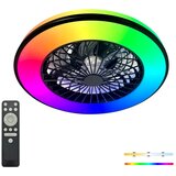  LED RGBW prigušiva stropna svetiljka sa ventilatorom VENTELUX LED/48W/230V crna + daljinski upravljač | Eponuda.com