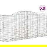 vidaXL Obokane gabion košare 9 kosi 300x50x140/160 cm pocinkano železo, (21000319) | Shoptok.si
